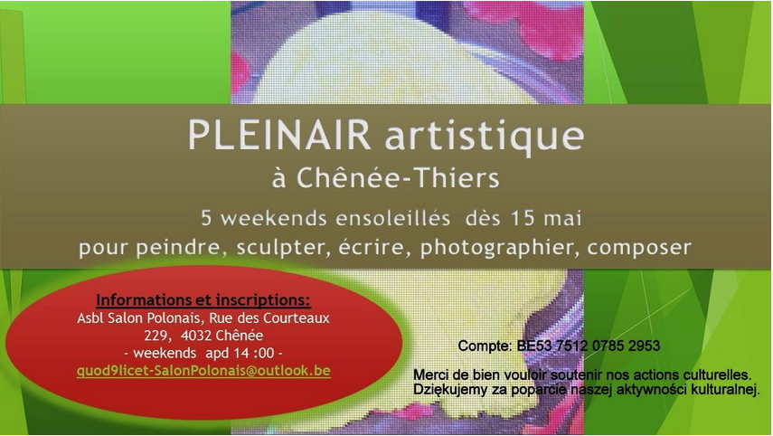 Affiche. Chênée. Salon Polonais - Invitation au Pleinair artistique à Chênée-Thiers. 2017-05-15